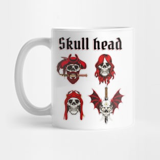 head skull retro red Mug